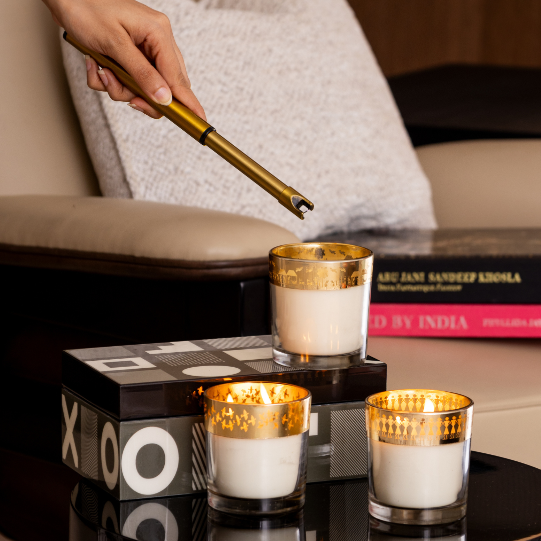 Enchante Candle - Dil Se Saffron Silk (Set of 3)