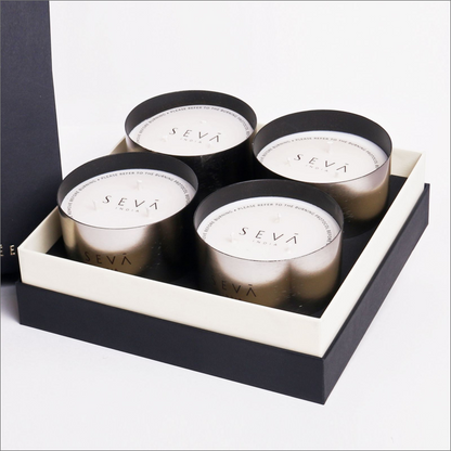 Heirloom Candle - Set Of 4 - Aqua (Silver)