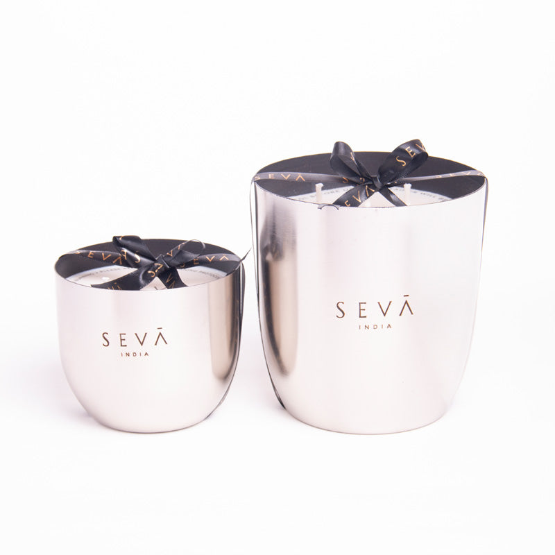 Heirloom Candle -Set Of 2 - Aqua (Silver)