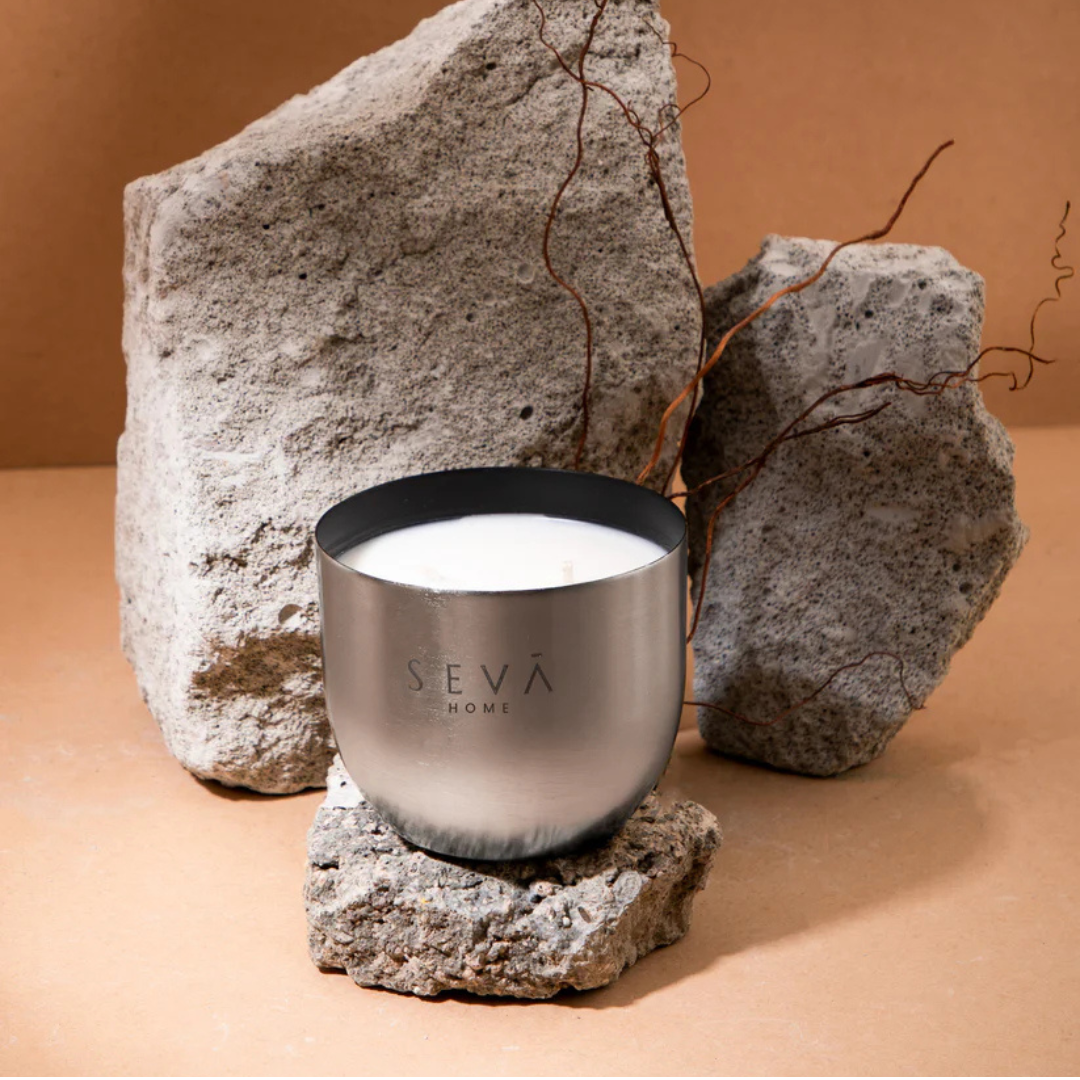 Heirloom Candle -Set Of 2 - Aqua (Silver)