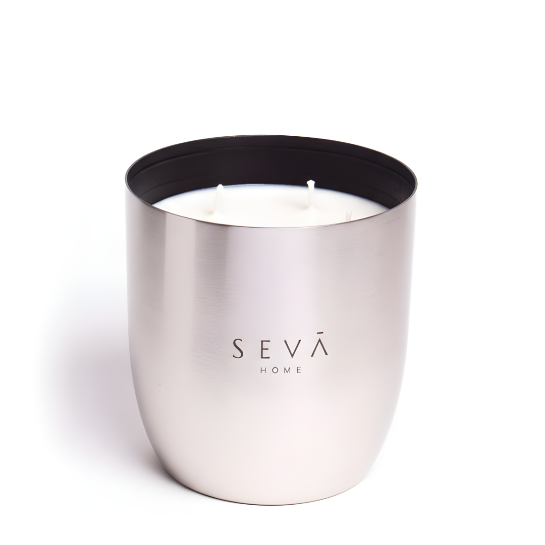 Heirloom Scented Candle - Large- Aqua (Silver)