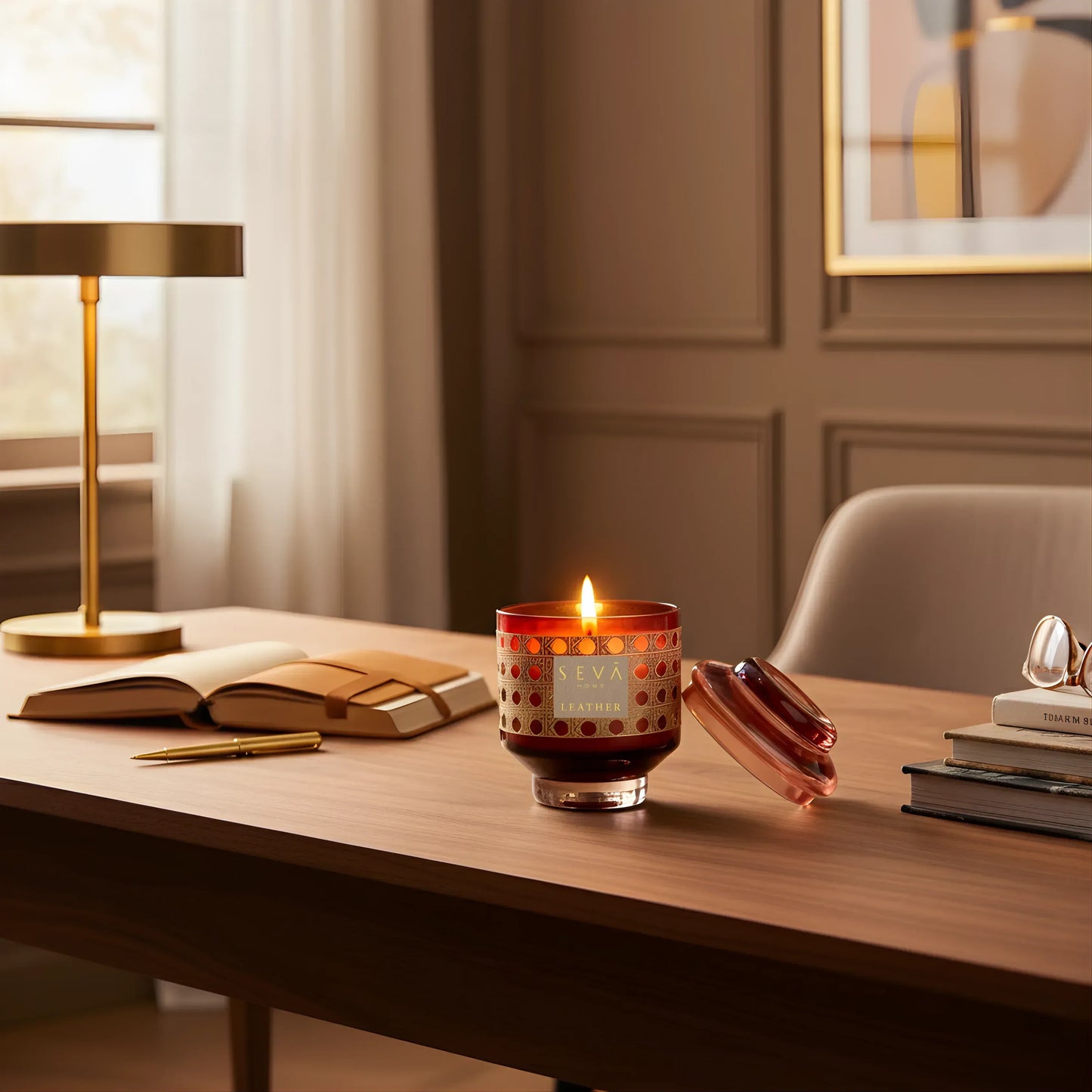 Sacred Spaces Scented Candle - Leather Three