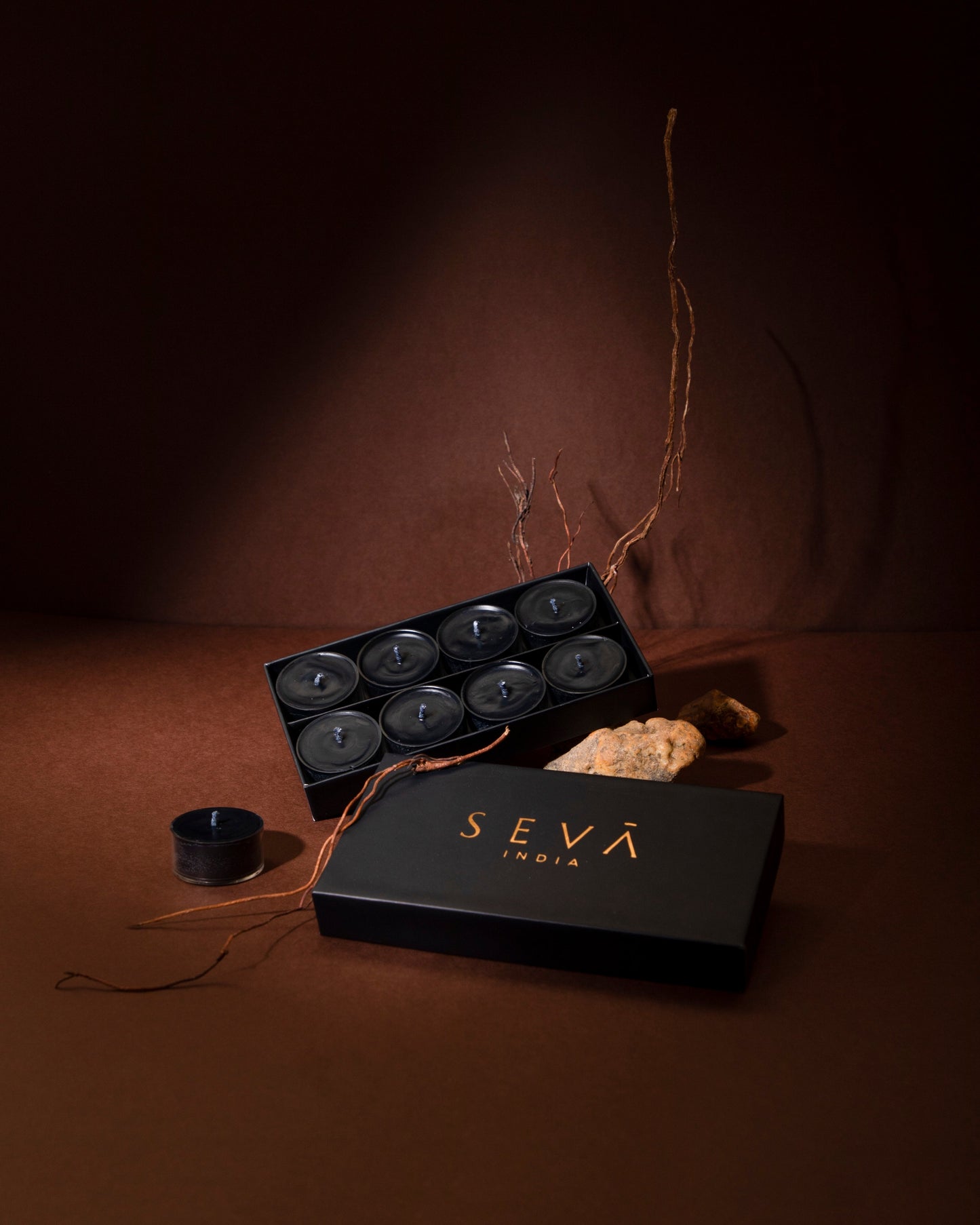 Tea Lights - Noir (Set of 8)