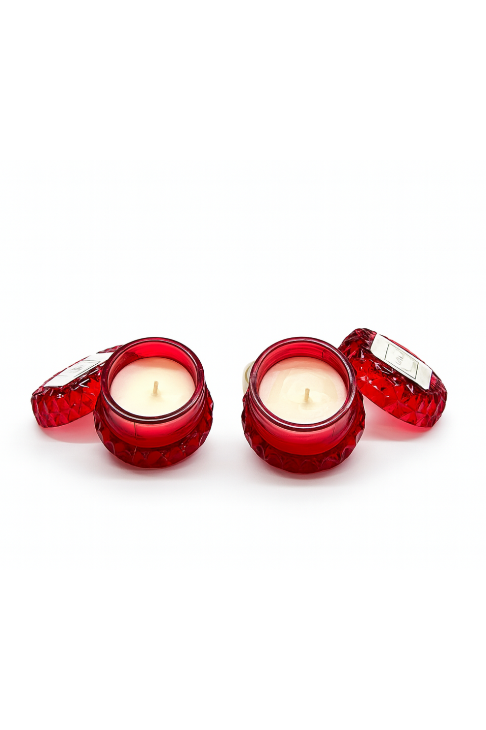 Macaron Crystal Candle - Red - Set of 2