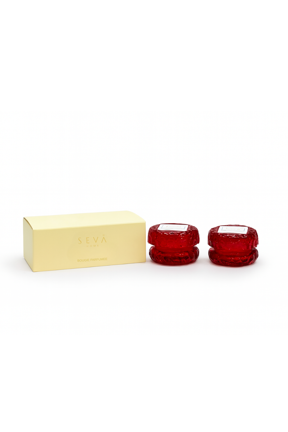 Macaron Crystal Candle - Red - Set of 2
