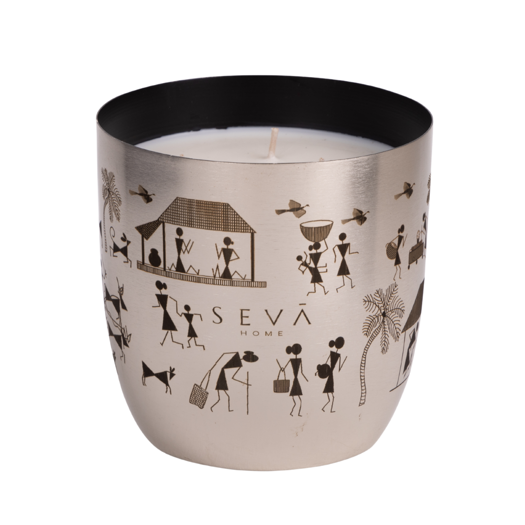 Heirloom Candle - Dil Se (Rustic Roots - Silver) - Large