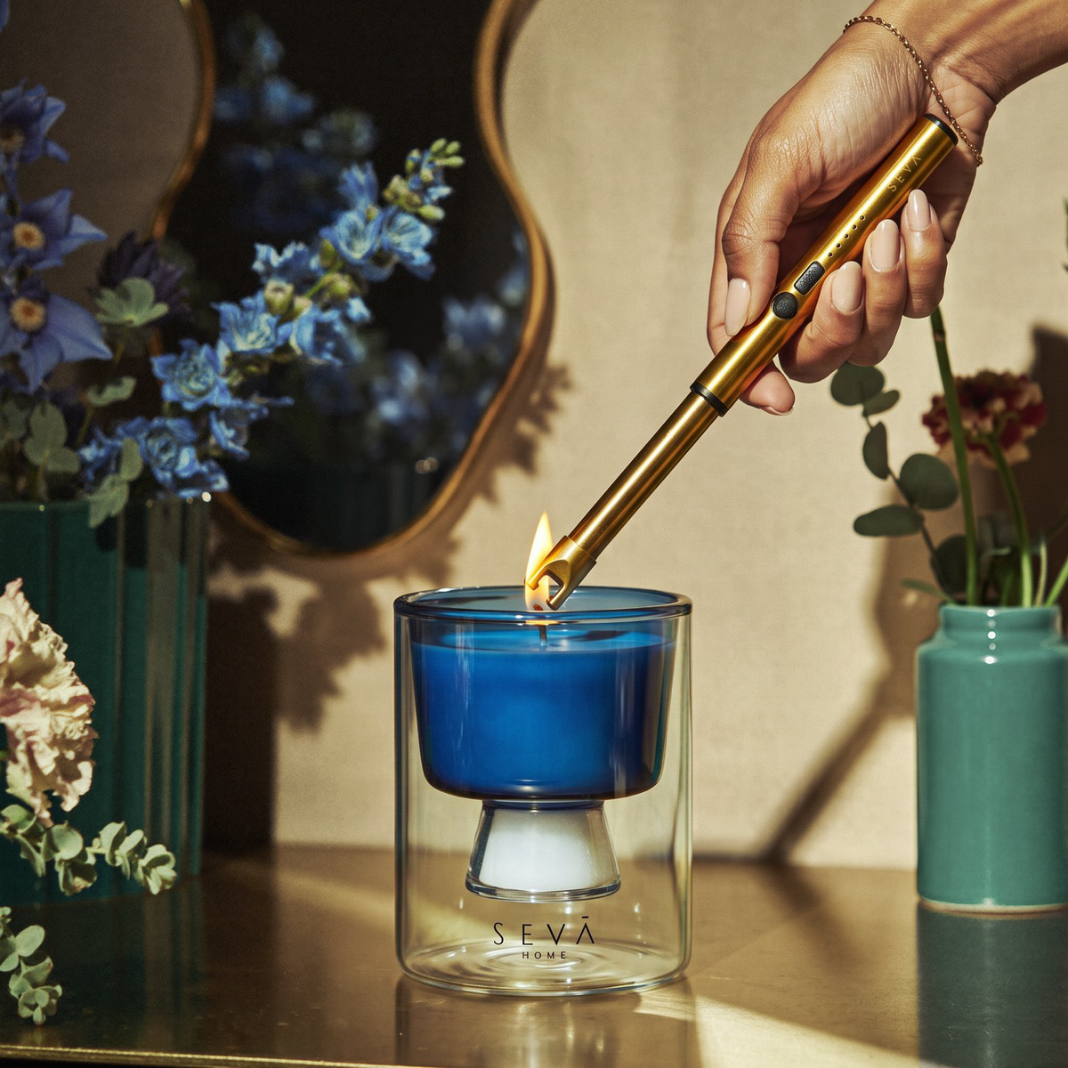 Goblet Scented Candle - Aqua