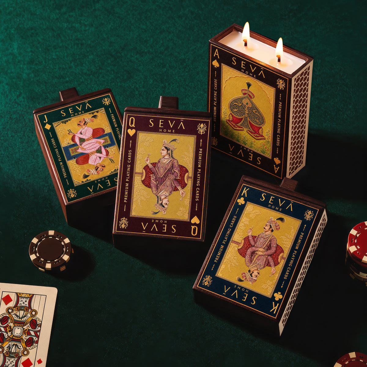 Seva Home x Suryakant Lokhande The Playing Cards Edit – Set of 4