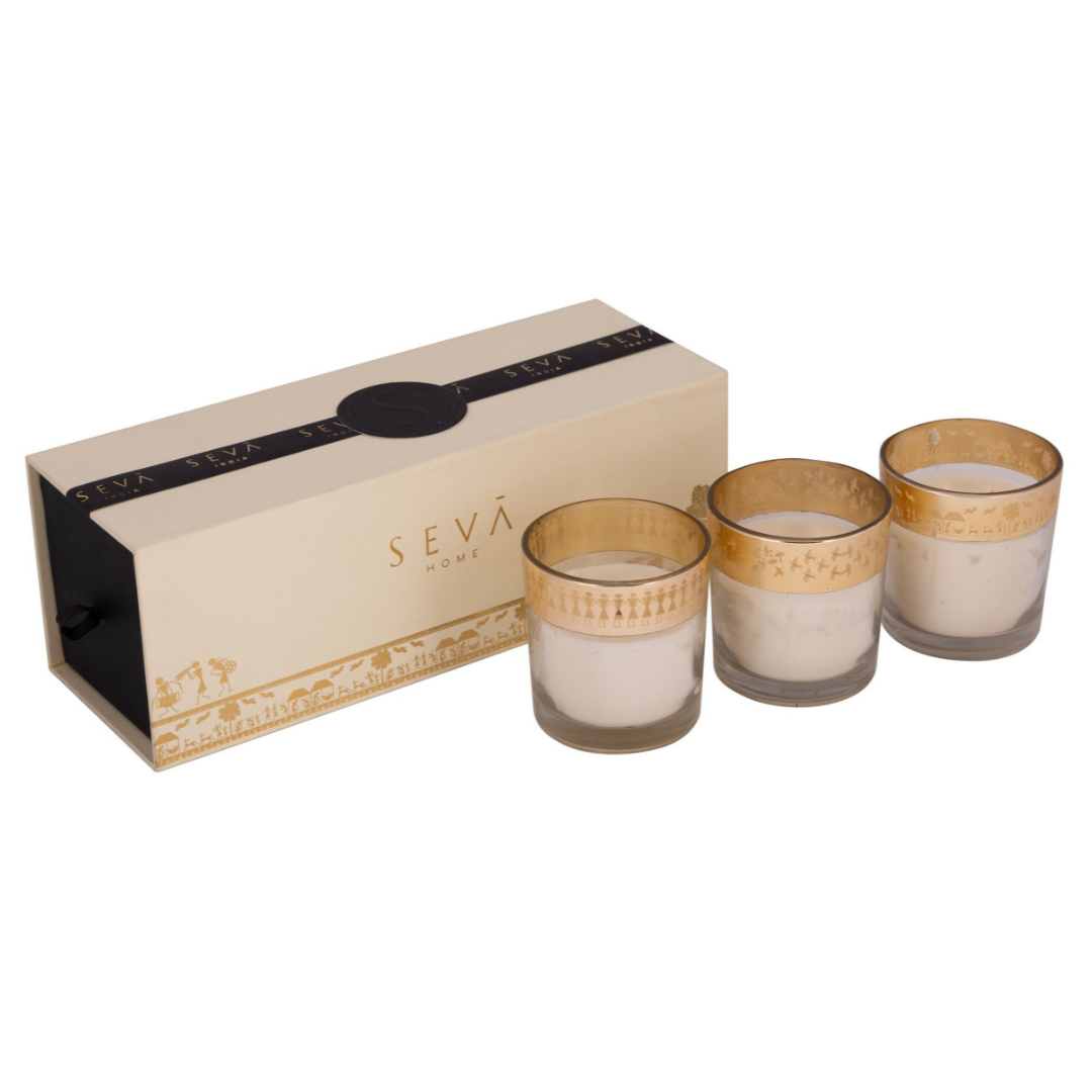 Enchante Candle - Dil Se Saffron Silk (Set of 3)