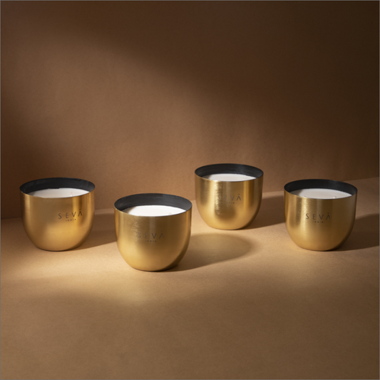 Heirloom Candle - Set Of 4 - Bloom (Gold)