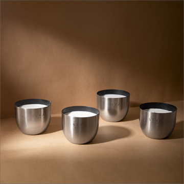 Heirloom Candle - Set Of 4 - Aqua (Silver)