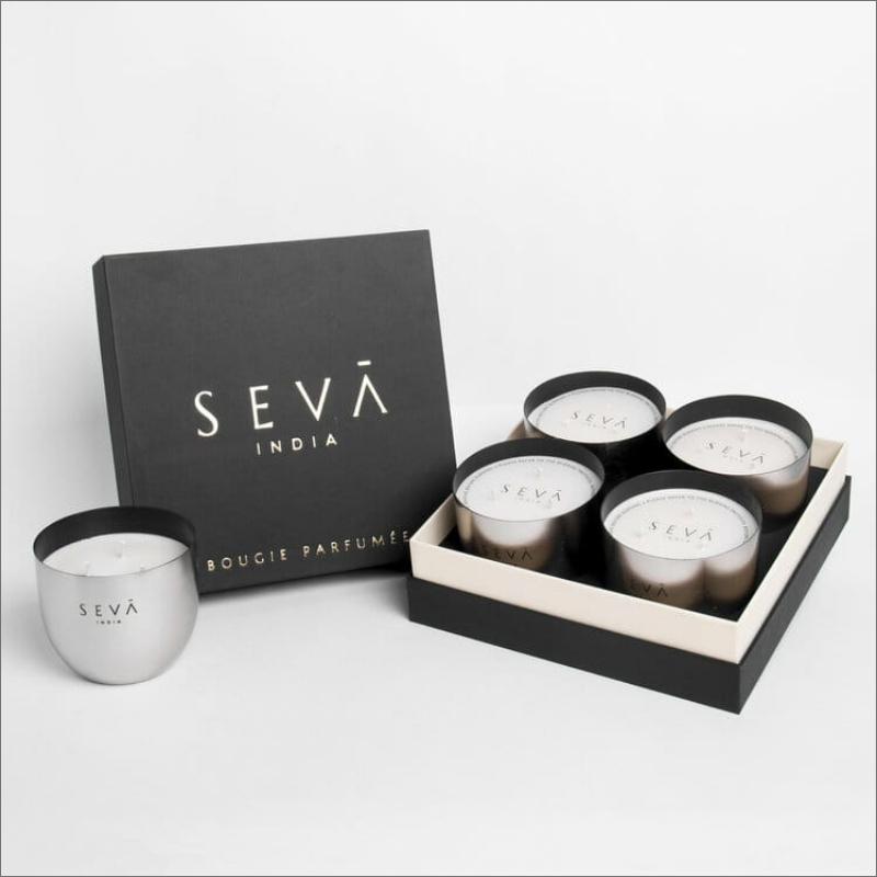 Heirloom Candle - Set Of 4 - Aqua (Silver)