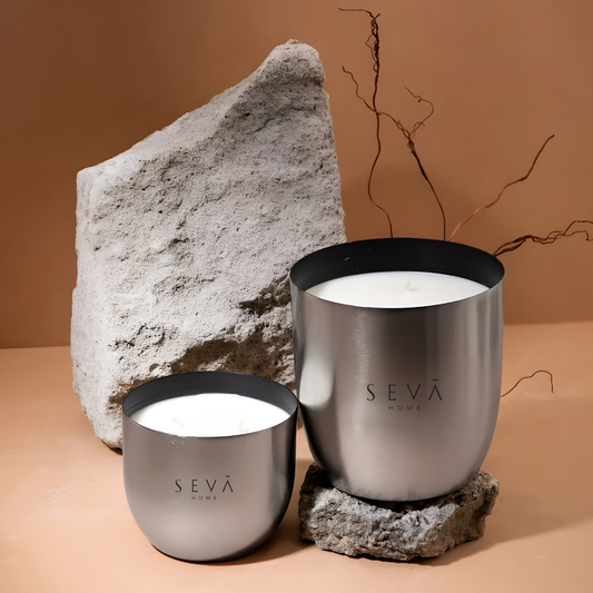 Heirloom Candle -Set Of 2 - Aqua (Silver)