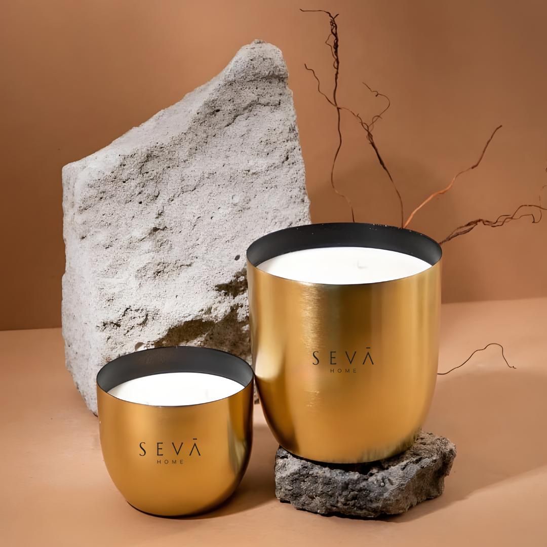 Heirloom Candle -Set Of 2 - Bloom (Gold)