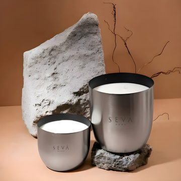 Heirloom Candle -Set Of 2 - Aqua (Silver)