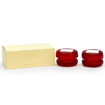 Macaron Crystal Candle - Red - Set of 2