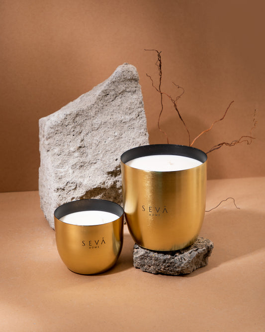 Heirloom Candle -Set Of 2 - Bloom (Gold)
