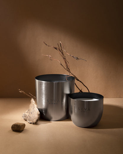 Heirloom Candle -Set Of 2 - Aqua (Silver)
