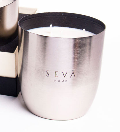 Heirloom Scented Candle - Large- Aqua (Silver)