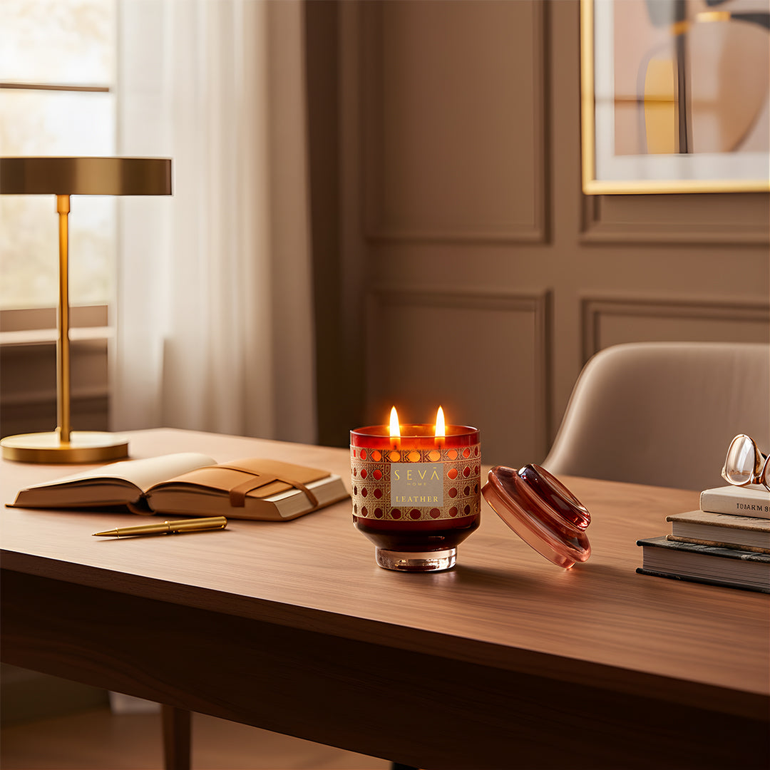 Sacred Spaces Scented Candle - Leather