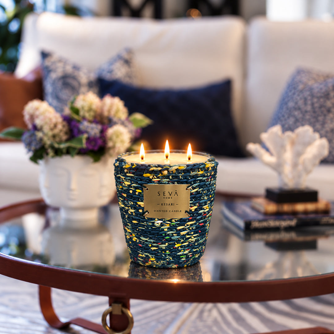 Sari Archival Scented Candles (Blue & Green)
