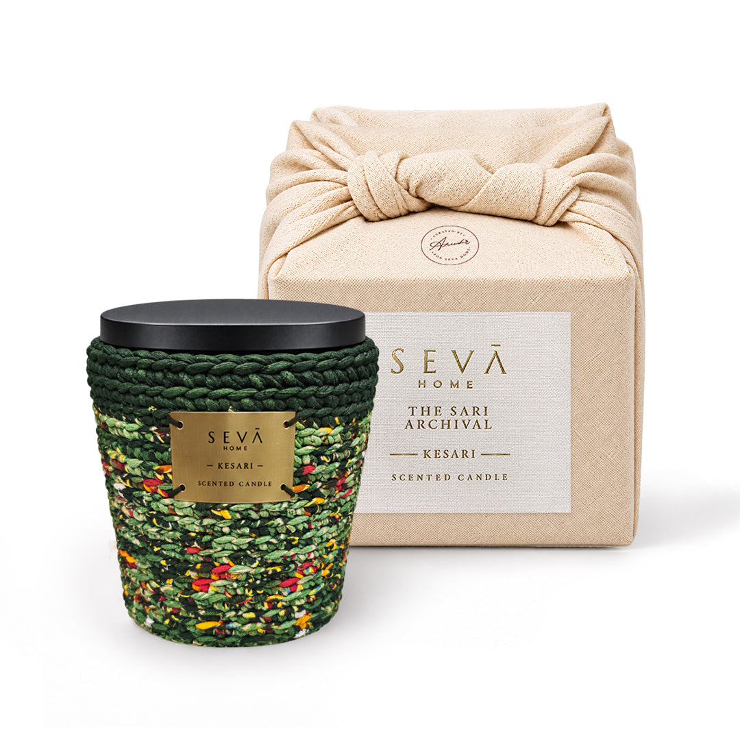 Sari Archival Scented Candles (Blue & Green)