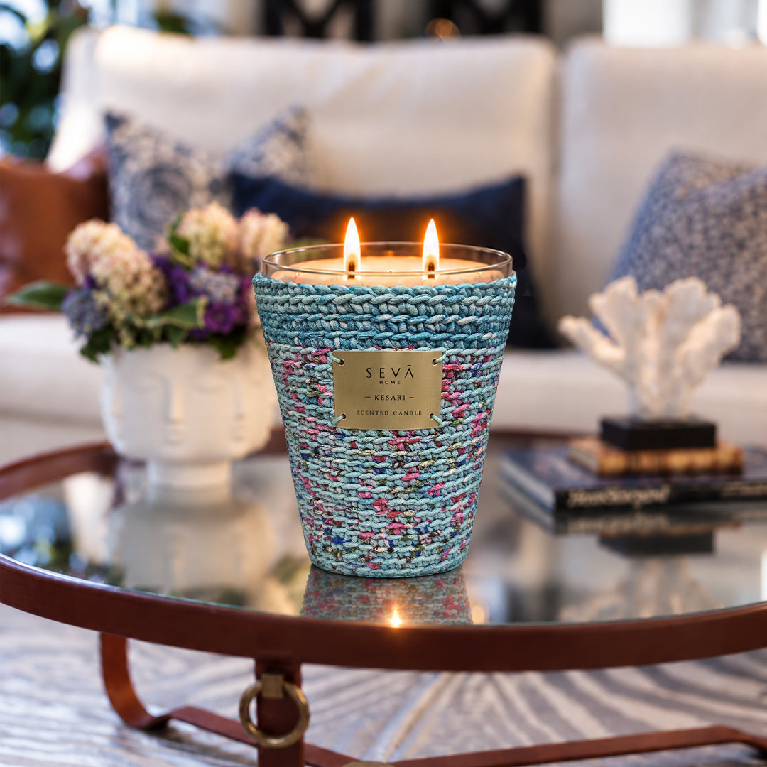 Sari Archival Scented Candles (Blue & Green)