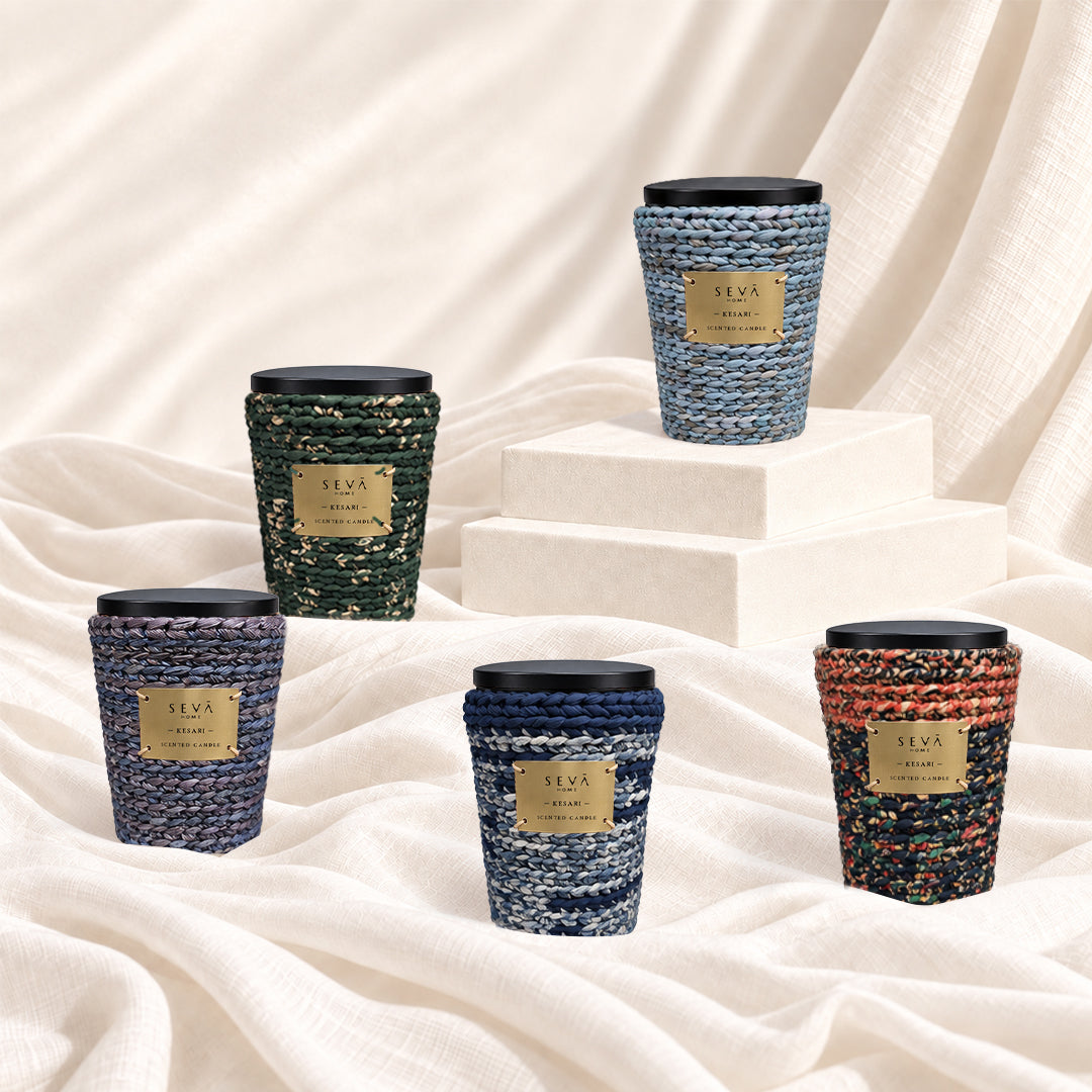 Sari Archival Scented Candles (Blue & Green)