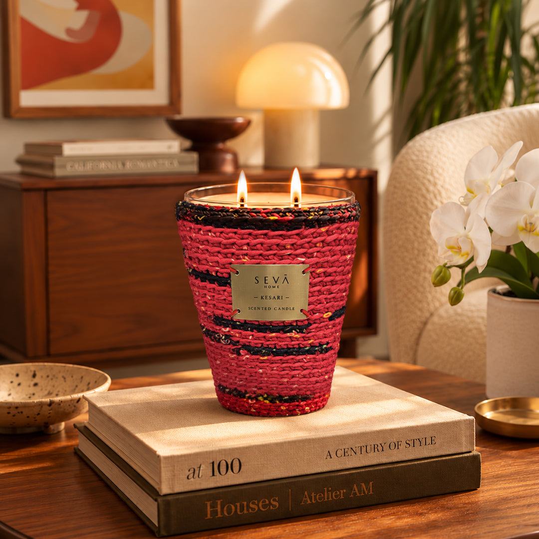 Sari Archival Scented Candles (Red & Brown)