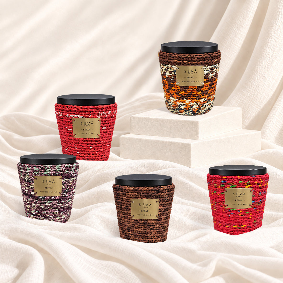 Sari Archival Scented Candles (Red & Brown)