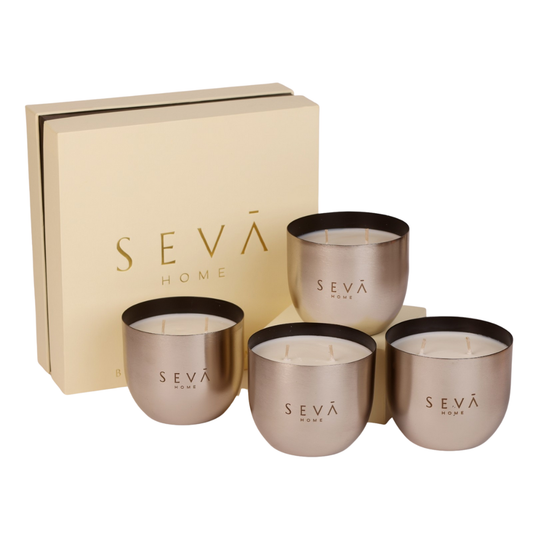 Heirloom Candle - Set Of 4 - Aqua (Silver)