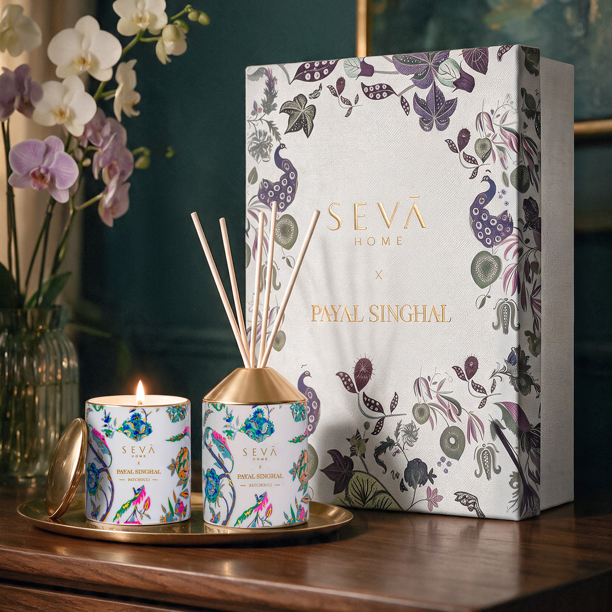 Seva X PS Gift Set Candle + Diffuser Patchouli